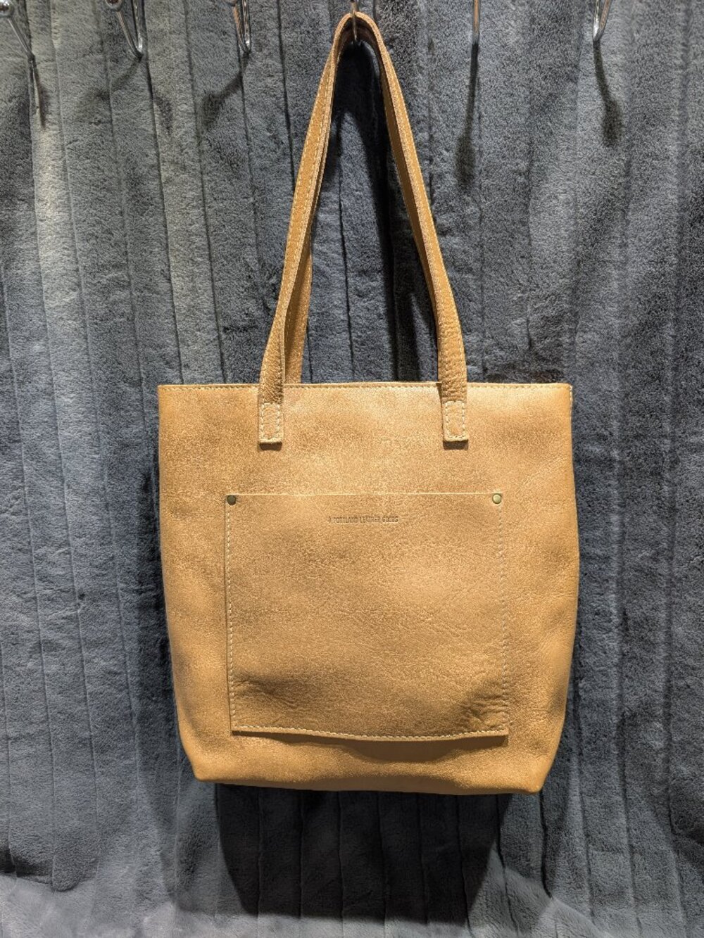 Portland Leather Zip Full Size Crossbody Tote Almond Tan Retired EUC